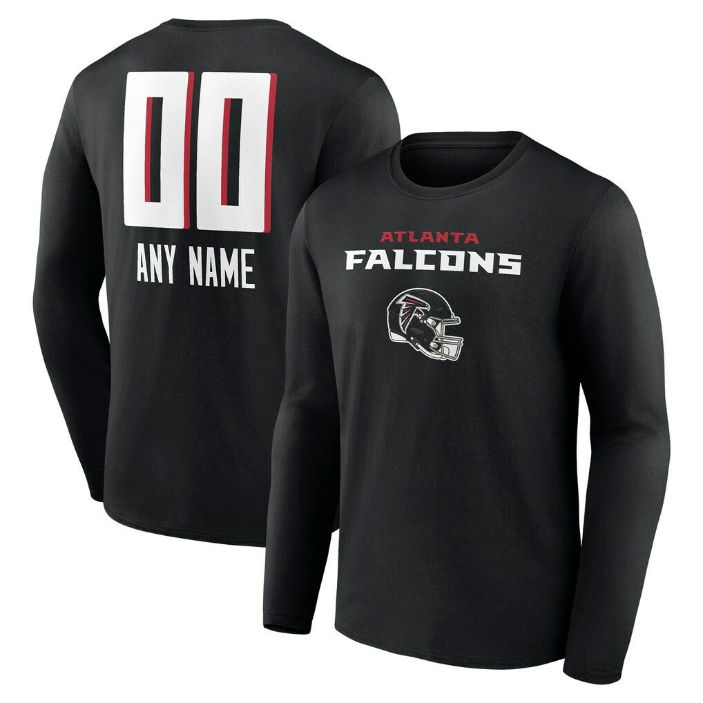 Personalized Name & Number Team Wordmark Long Sleeve T-Shirt - Atlanta Falcons
