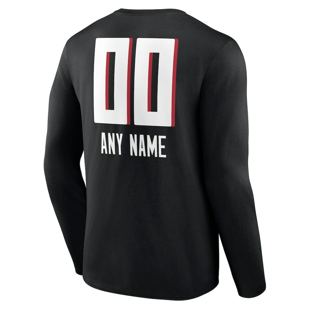 Personalized Name & Number Team Wordmark Long Sleeve T-Shirt - Atlanta Falcons
