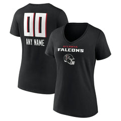 Women's Personalized Name & Number Team Wordmark V-Neck T-Shirt - Atlanta Falcons