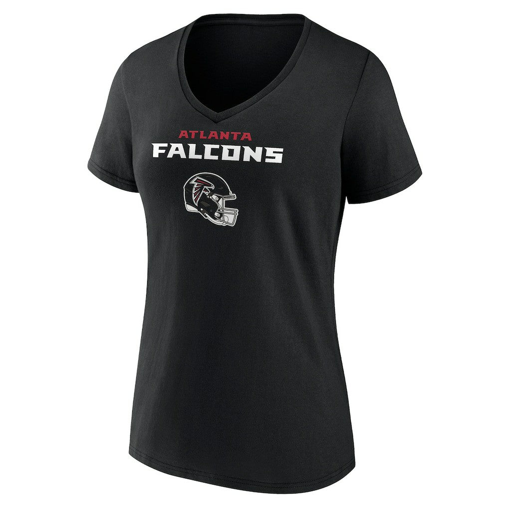 Women's Personalized Name & Number Team Wordmark V-Neck T-Shirt - Atlanta Falcons