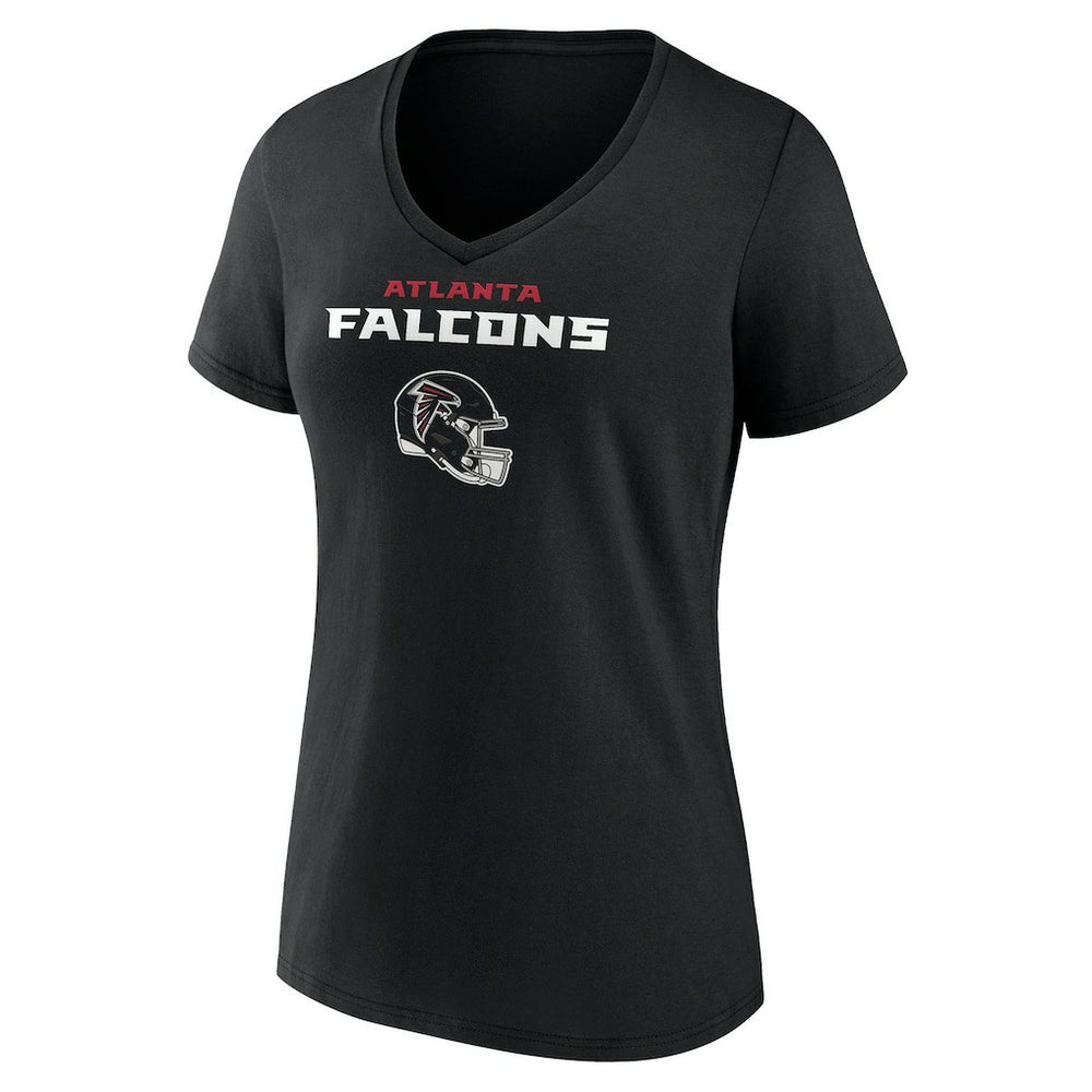 Women's Personalized Name & Number Team Wordmark V-Neck T-Shirt - Atlanta Falcons
