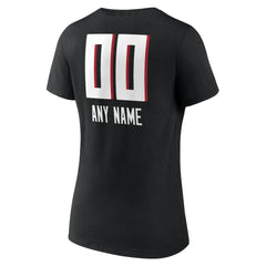 Women's Personalized Name & Number Team Wordmark V-Neck T-Shirt - Atlanta Falcons