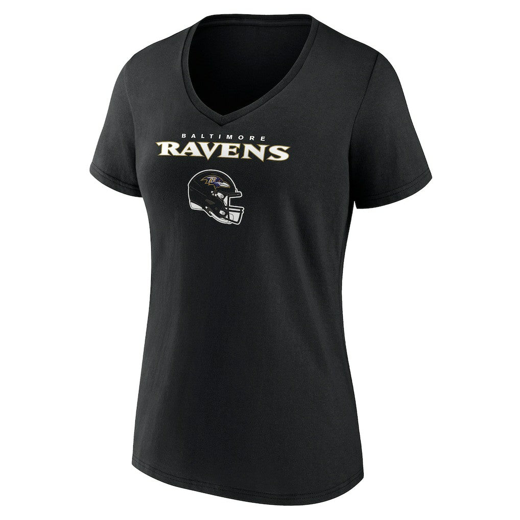 Women's Personalized Name & Number Team Wordmark V-Neck T-Shirt - Baltimore Ravens