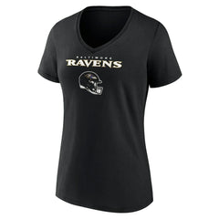 Women's Personalized Name & Number Team Wordmark V-Neck T-Shirt - Baltimore Ravens