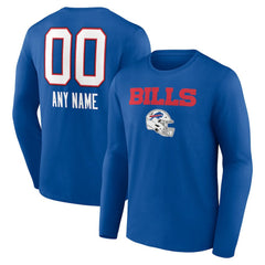 Personalized Name & Number Team Wordmark Long Sleeve T-Shirt - Buffalo Bills