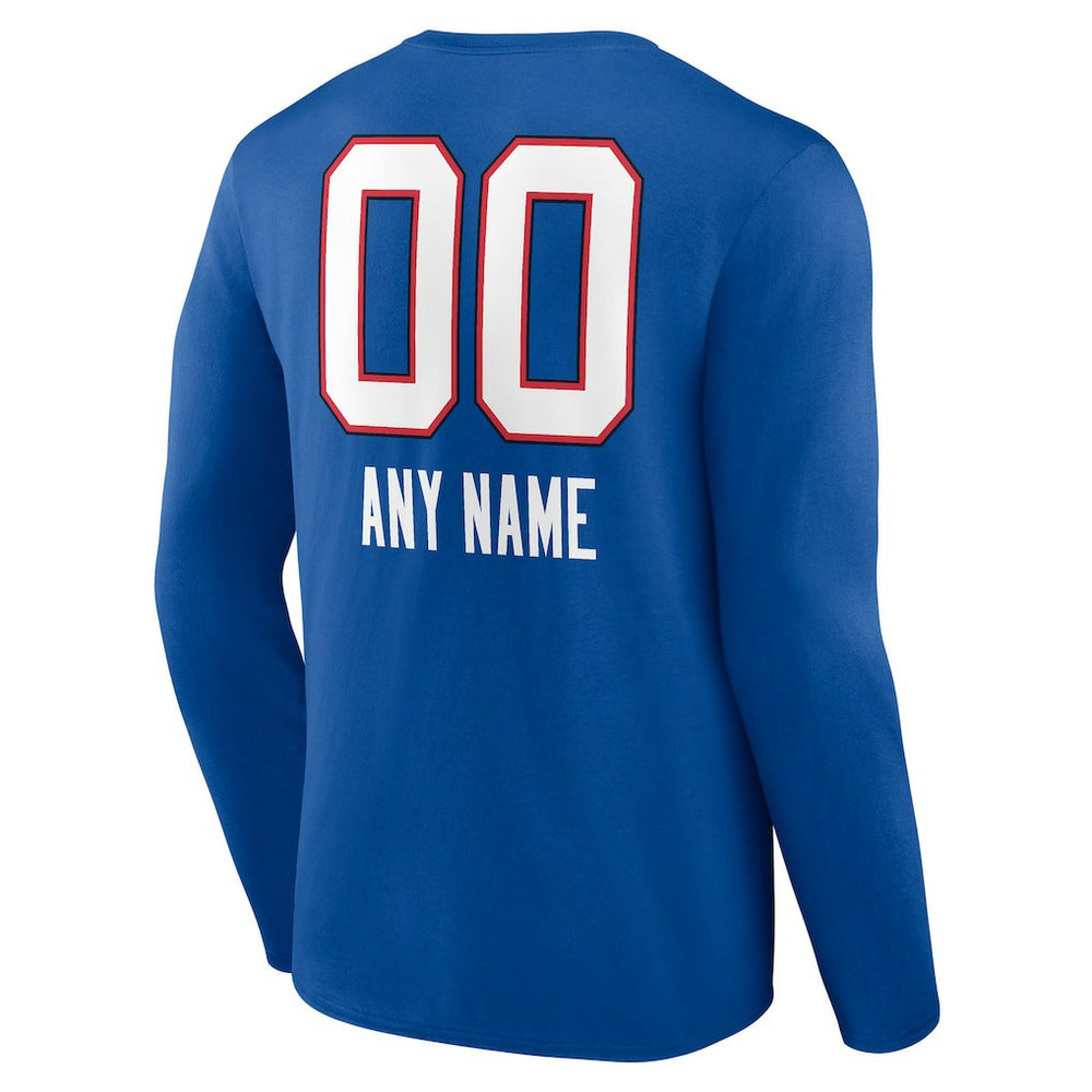 Personalized Name & Number Team Wordmark Long Sleeve T-Shirt - Buffalo Bills