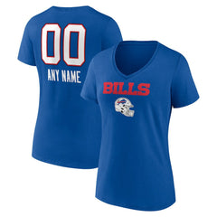 Women's Personalized Name & Number Team Wordmark V-Neck T-Shirt - Buffalo Bills