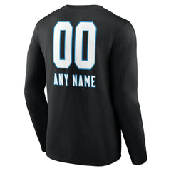 Personalized Name & Number Team Wordmark Long Sleeve T-Shirt - Carolina Panthers