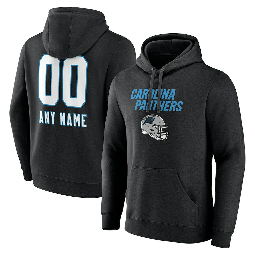 Personalized Name & Number Team Wordmark Pullover Hoodie - Carolina Panthers