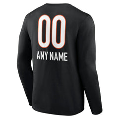 Personalized Name & Number Team Wordmark Long Sleeve T-Shirt - Cincinnati Bengals