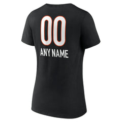 Women's Personalized Name & Number Team Wordmark V-Neck T-Shirt - Cincinnati Bengals