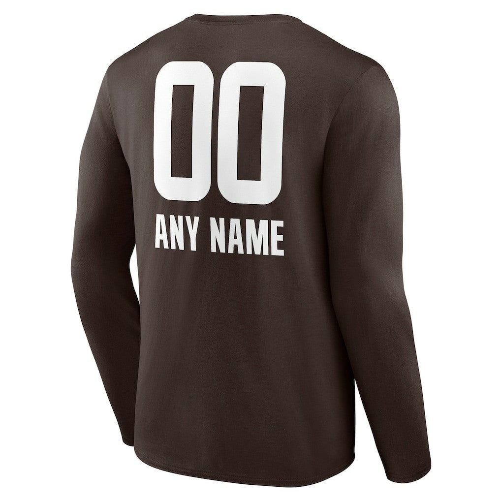 Personalized Name & Number Team Wordmark Long Sleeve T-Shirt - Cleveland Browns