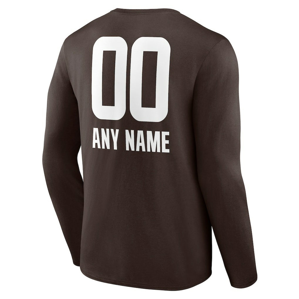 Personalized Name & Number Team Wordmark Long Sleeve T-Shirt - Cleveland Browns