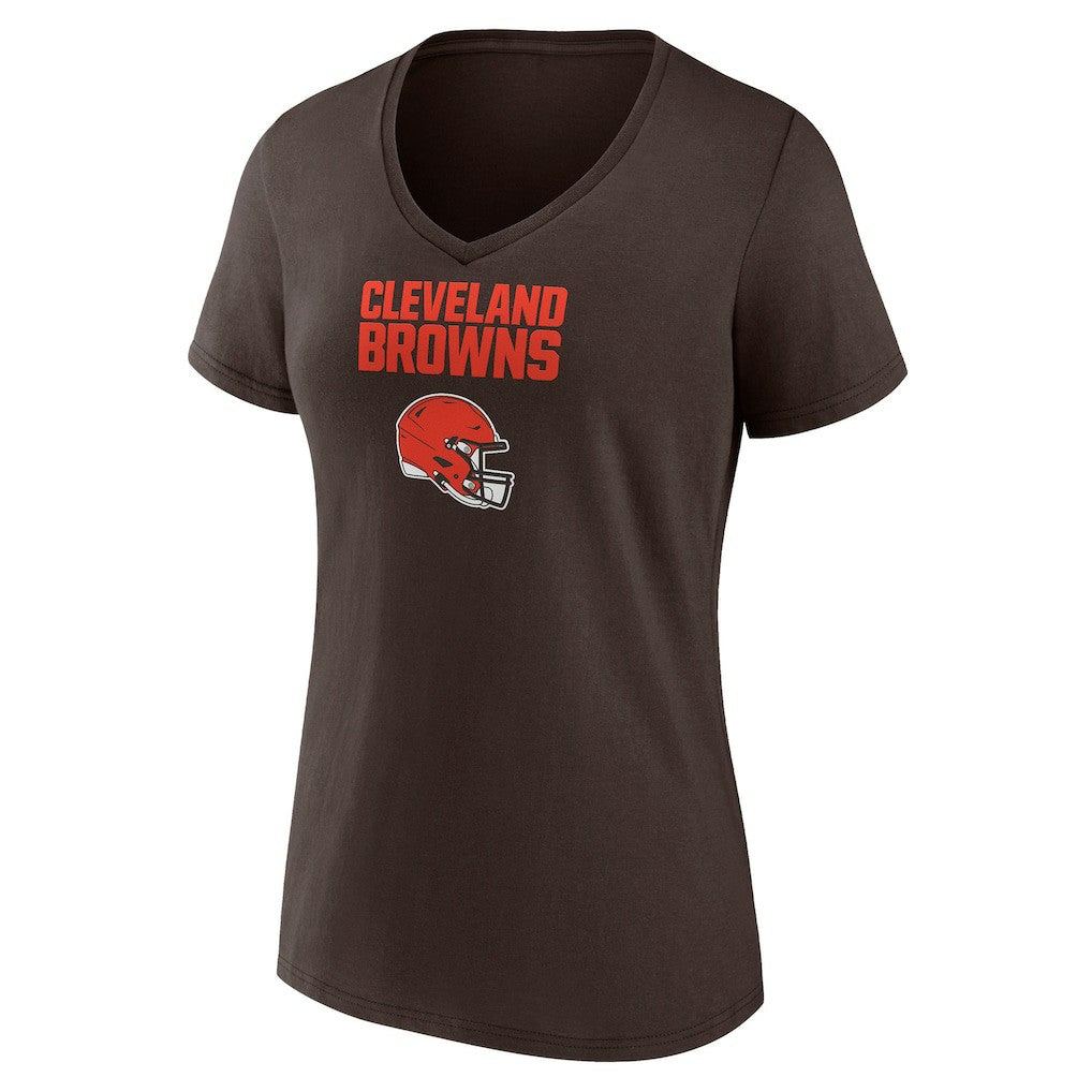 Women's Personalized Name & Number Team Wordmark V-Neck T-Shirt - Cleveland Browns