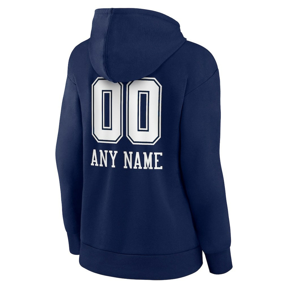 Women's Personalized Name & Number Team Wordmark Pullover Hoodie - Dallas Cowboys
