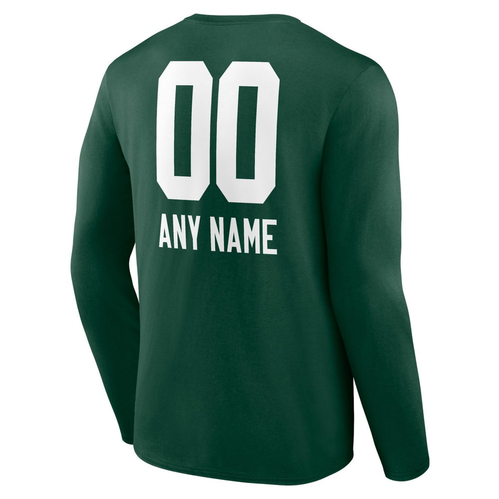 Personalized Name & Number Team Wordmark Long Sleeve T-Shirt - Green Bay Packers