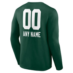Personalized Name & Number Team Wordmark Long Sleeve T-Shirt - Green Bay Packers