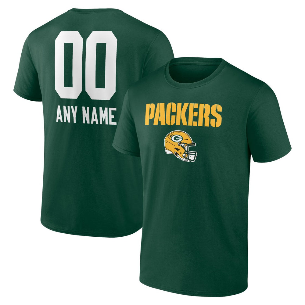 Personalized Name & Number Team Wordmark T-Shirt - Green Bay Packers