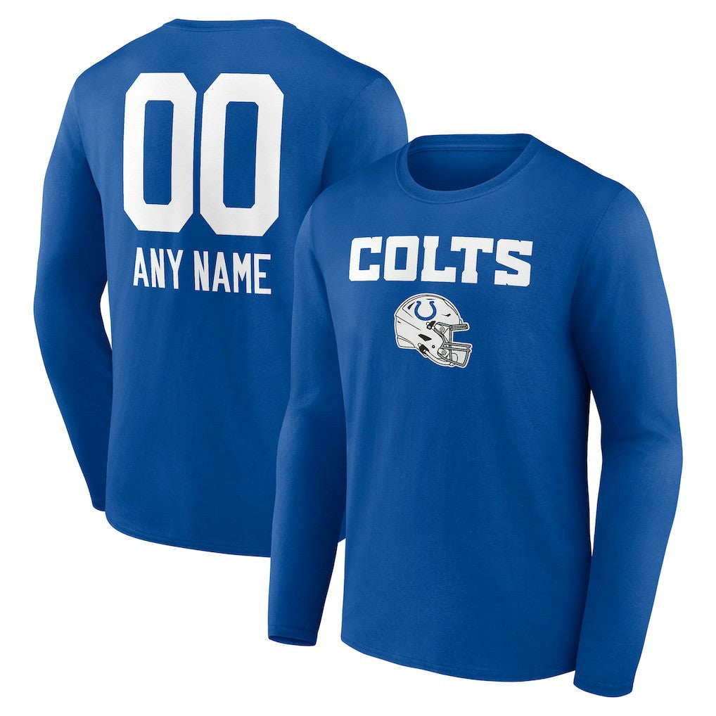 Personalized Name & Number Team Wordmark Long Sleeve T-Shirt - Indianapolis Colts