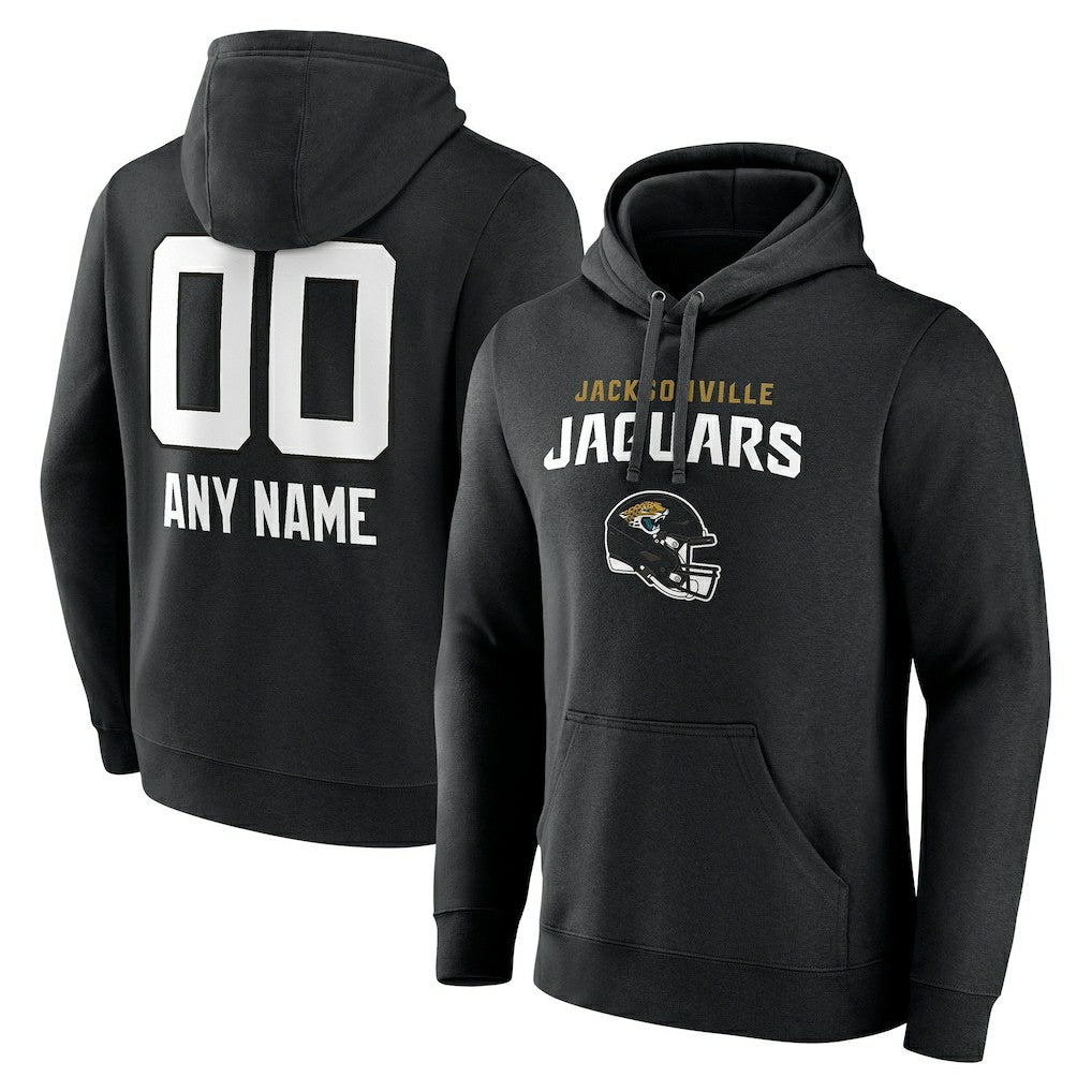 Personalized Name & Number Team Wordmark Pullover Hoodie - Jacksonville Jaguars