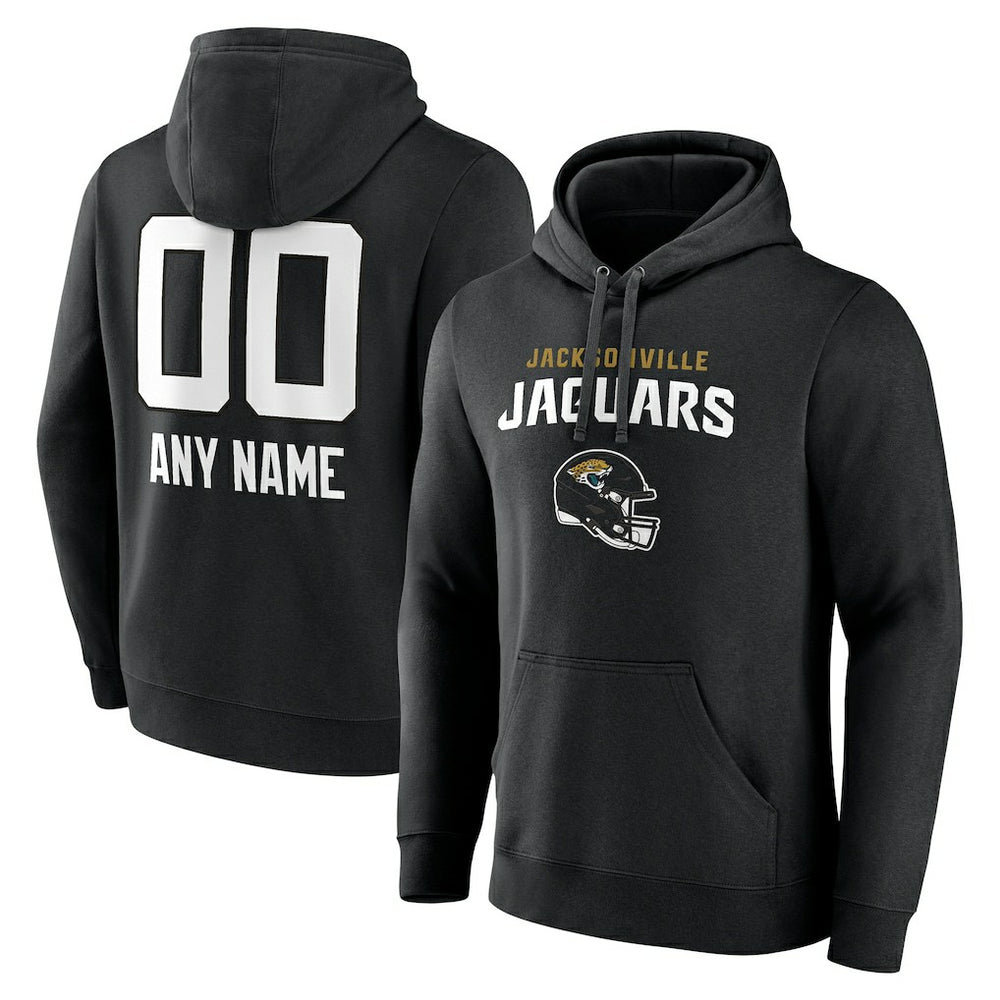 Personalized Name & Number Team Wordmark Pullover Hoodie - Jacksonville Jaguars