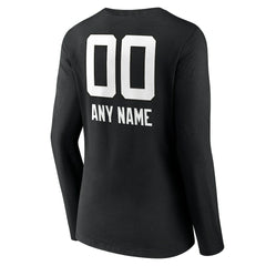 Women's Personalized Name & Number Team Wordmark Long Sleeve V-Neck T-Shirt - Jacksonville Jaguars