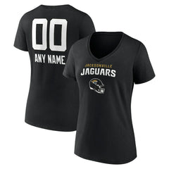 Women's Personalized Name & Number Team Wordmark V-Neck T-Shirt - Jacksonville Jaguars