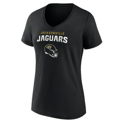 Women's Personalized Name & Number Team Wordmark V-Neck T-Shirt - Jacksonville Jaguars