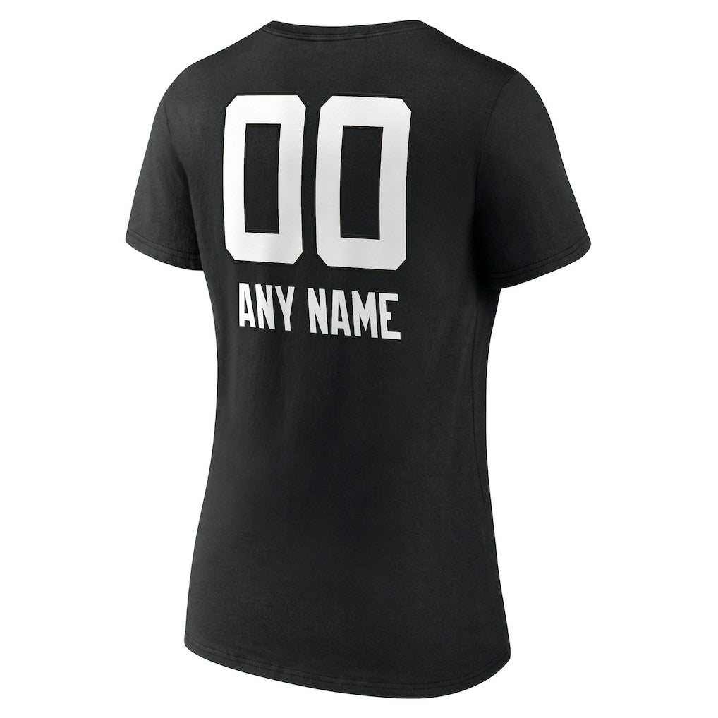 Women's Personalized Name & Number Team Wordmark V-Neck T-Shirt - Jacksonville Jaguars