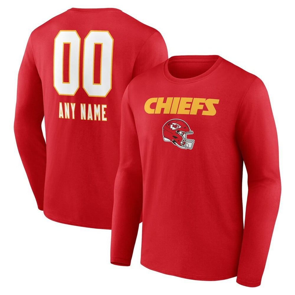 Personalized Name & Number Team Wordmark Long Sleeve T-Shirt - Kansas City Chiefs