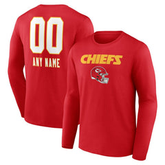 Personalized Name & Number Team Wordmark Long Sleeve T-Shirt - Kansas City Chiefs