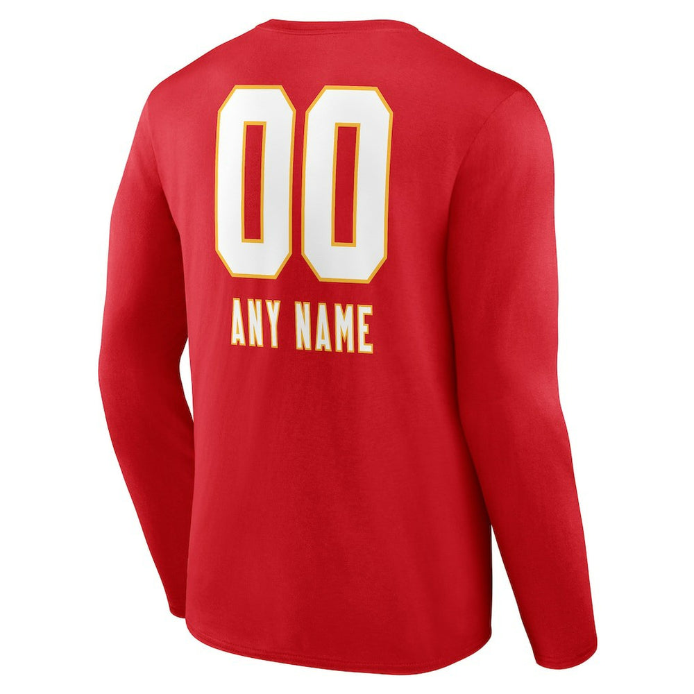 Personalized Name & Number Team Wordmark Long Sleeve T-Shirt - Kansas City Chiefs