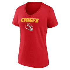 Women's Personalized Name & Number Team Wordmark V-Neck T-Shirt - Kansas City Chiefs