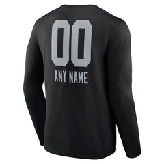 Personalized Name & Number Team Wordmark Long Sleeve T-Shirt - Las Vegas Raiders