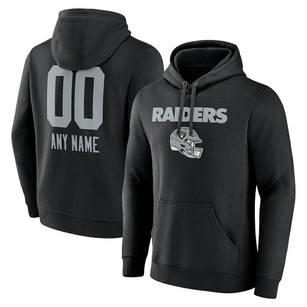 Personalized Name & Number Team Wordmark Pullover Hoodie - Las Vegas Raiders