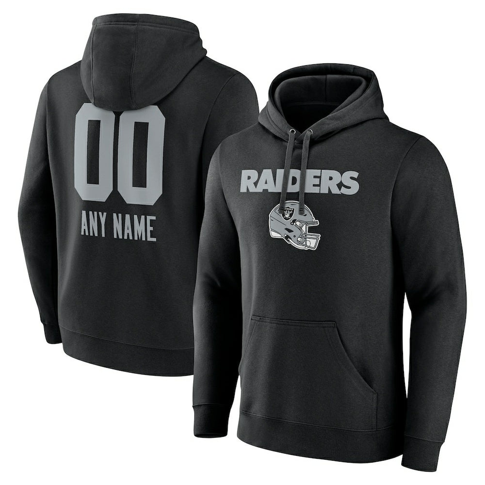 Personalized Name & Number Team Wordmark Pullover Hoodie - Las Vegas Raiders