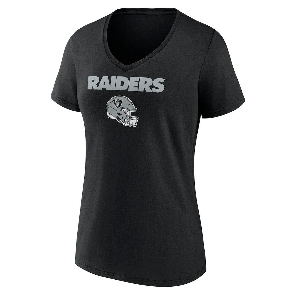 Women's Personalized Name & Number Team Wordmark V-Neck T-Shirt - Las Vegas Raiders