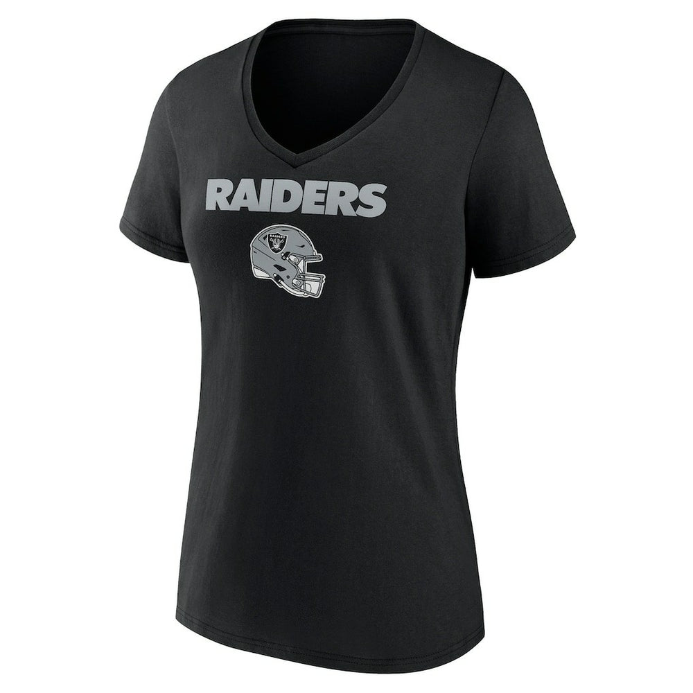 Women's Personalized Name & Number Team Wordmark V-Neck T-Shirt - Las Vegas Raiders