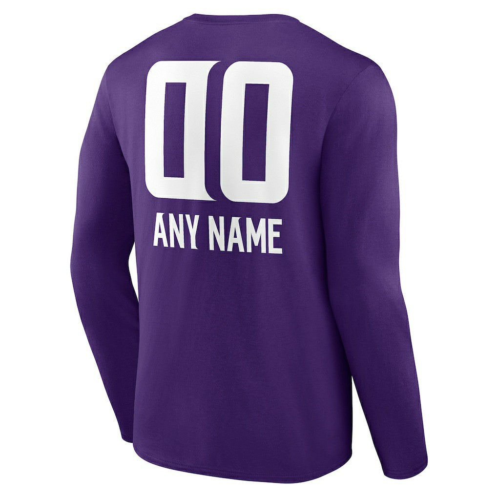 Personalized Name & Number Team Wordmark Long Sleeve T-Shirt - Minnesota Vikings