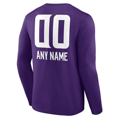 Personalized Name & Number Team Wordmark Long Sleeve T-Shirt - Minnesota Vikings