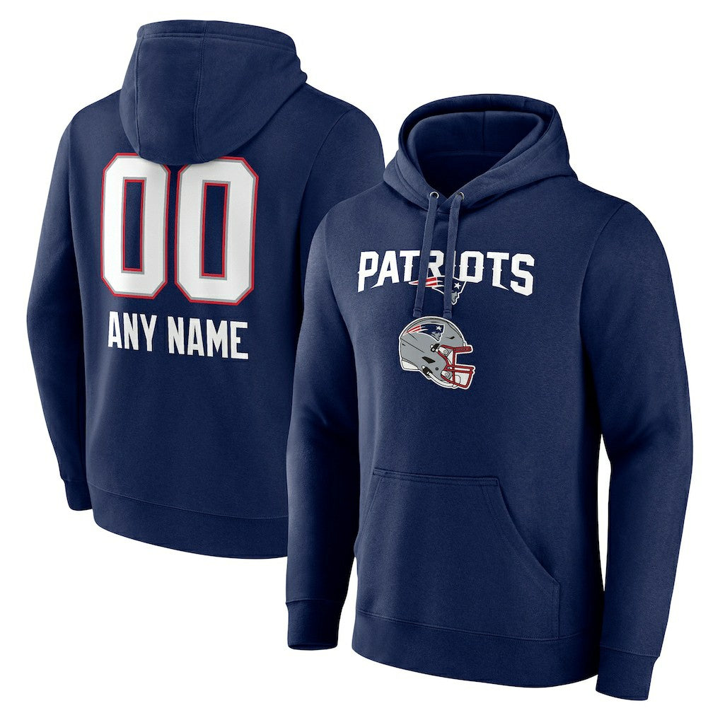 Personalized Name & Number Team Wordmark Pullover Hoodie - New England Patriots