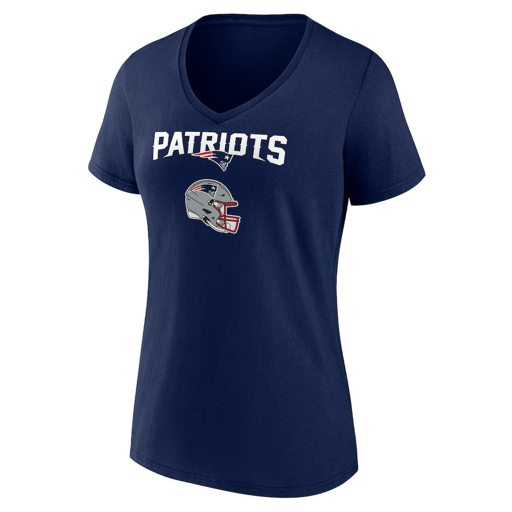 Women's Personalized Name & Number Team Wordmark V-Neck T-Shirt - New England Patriots