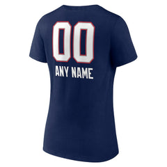 Women's Personalized Name & Number Team Wordmark V-Neck T-Shirt - New England Patriots