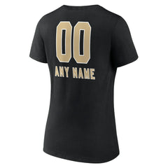 Women's Personalized Name & Number Team Wordmark V-Neck T-Shirt - New Orleans Saints