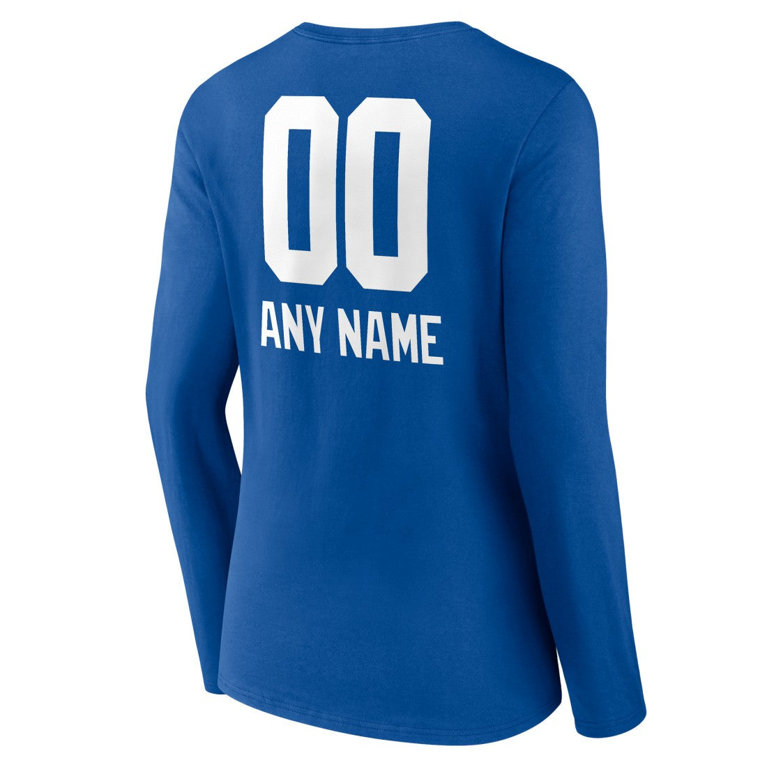 Women's Personalized Name & Number Team Wordmark Long Sleeve V-Neck T-Shirt - New York Giants