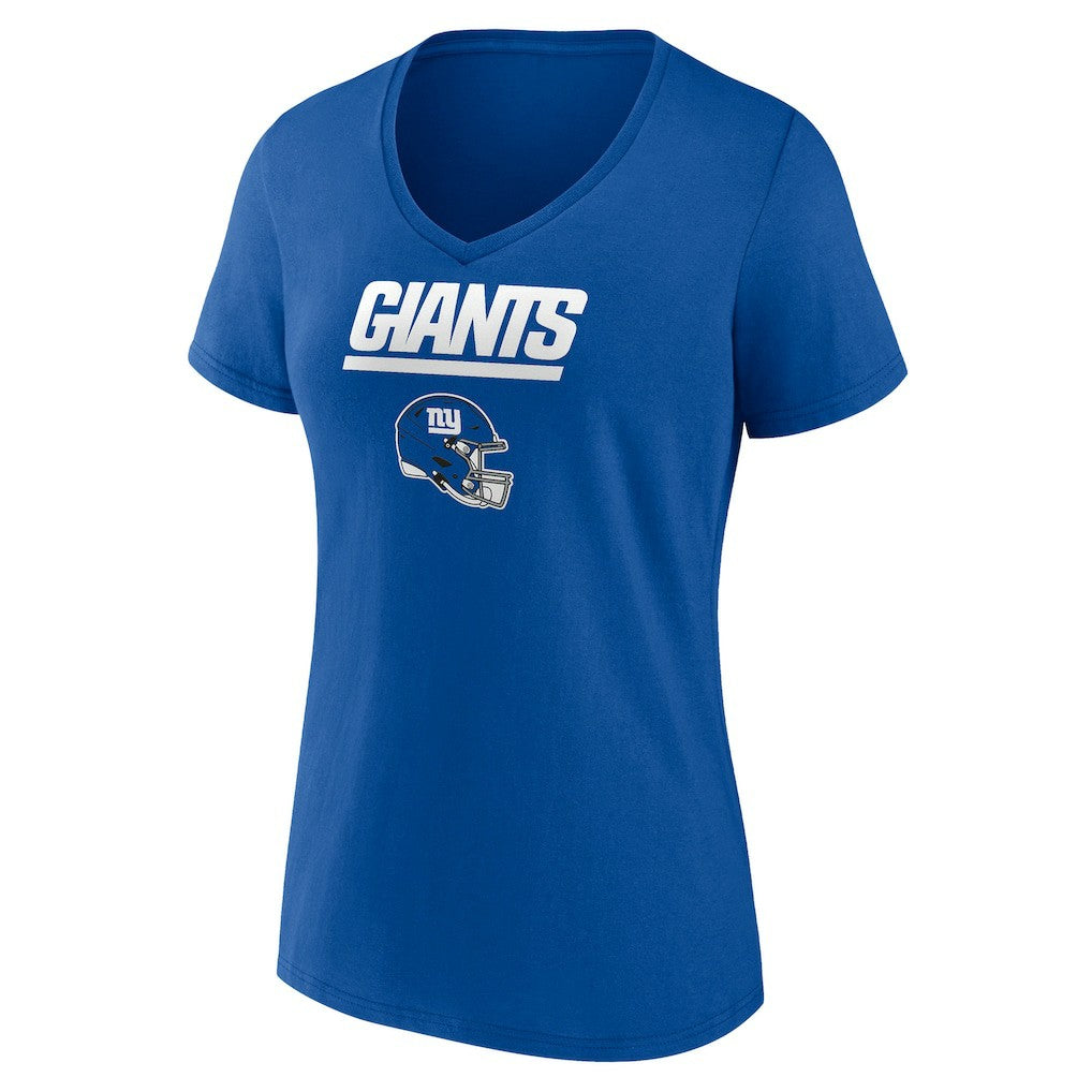 Women's Personalized Name & Number Team Wordmark V-Neck T-Shirt - New York Giants