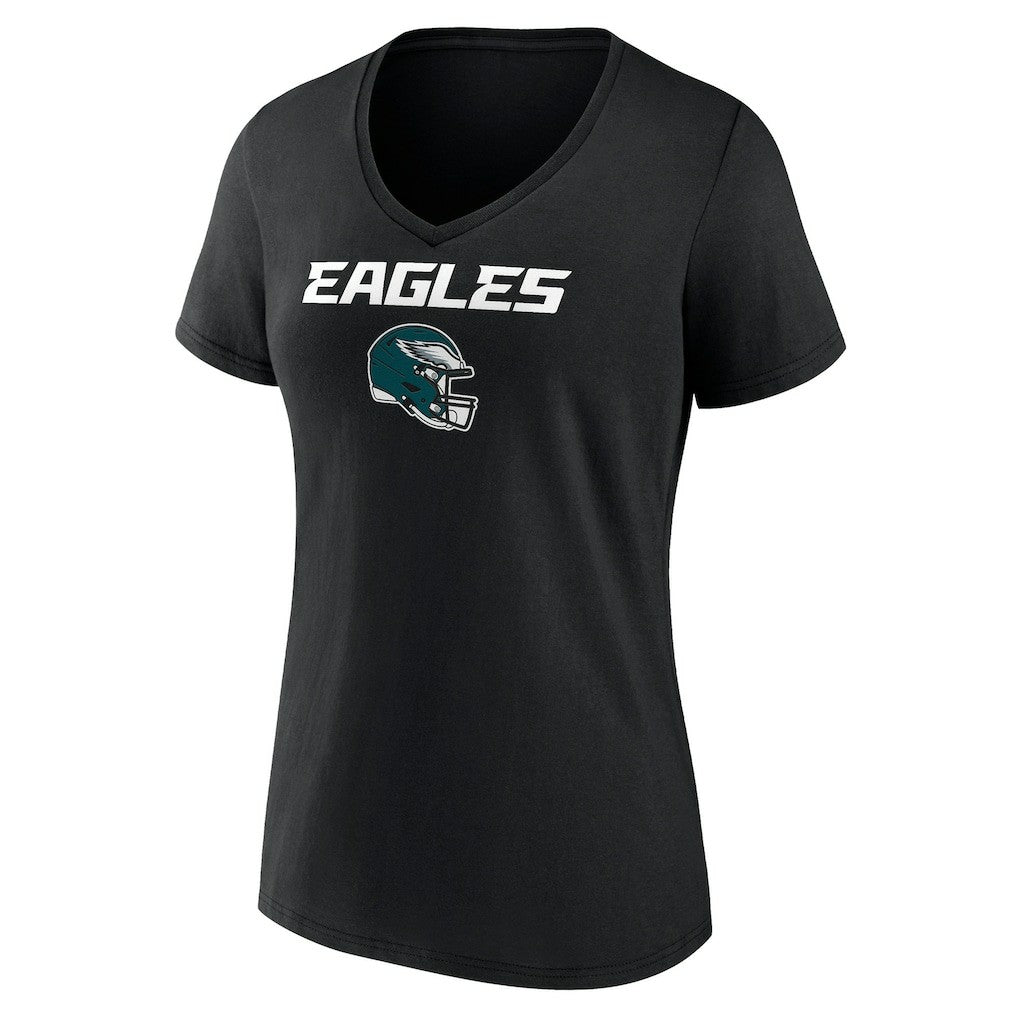 Women's Personalized Name & Number Team Wordmark V-Neck T-Shirt - Philadelphia Eagles