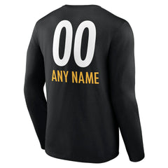Personalized Name & Number Team Wordmark Long Sleeve T-Shirt - Pittsburgh Steelers