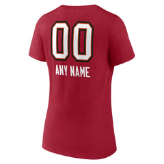 Women's Personalized Name & Number Team Wordmark V-Neck T-Shirt - Tampa Bay Buccaneers
