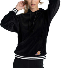 NBA Los Angeles Lakers Lusso Women's Nellie Oversized Velour Pullover Hoodie